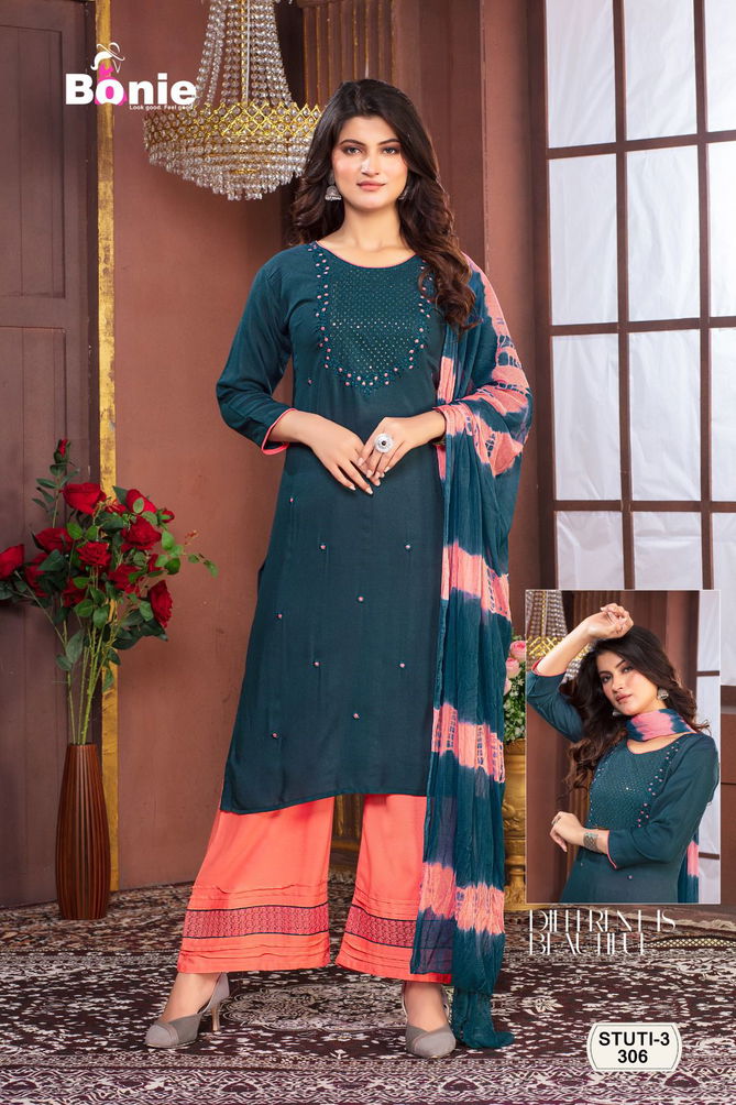 Bonie Stuti Vol 3 Casual Kurti With Bottom Dupatta Collection
